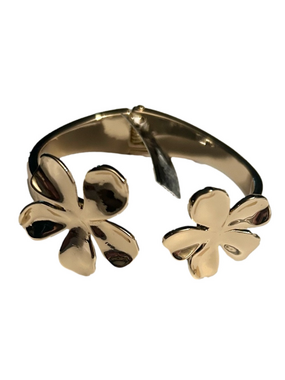 Arden B Gold Floral Open Cuff Bracelet